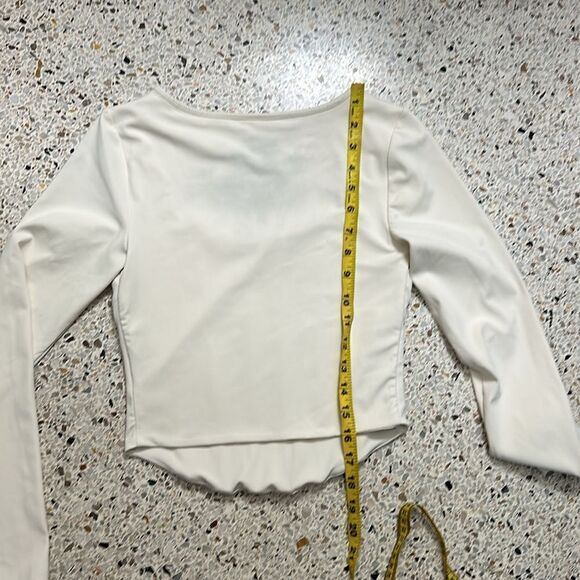 Express ivory compression body contour corset long sleeve top xs - Picture 8 of 8